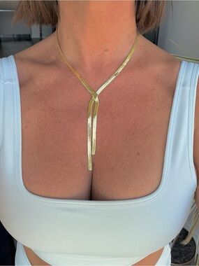 Gold Y-Style Drop Necklace - Women Jewelry